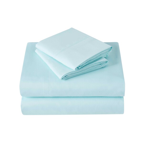 4 Piece Brushed Microfiber Sheet Set - Twin - Light Blue